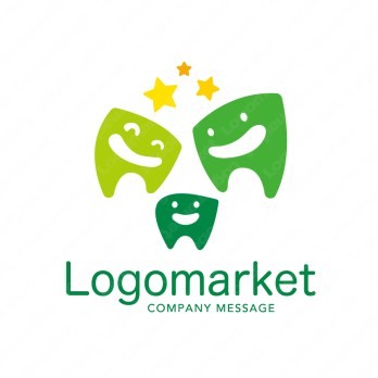 歯とキャラクターと安心感のロゴ