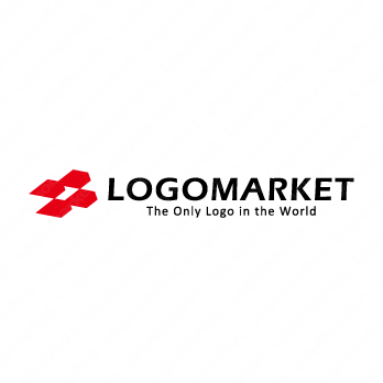 ブロックと矢印と飛翔のロゴ