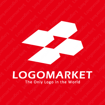 ブロックと矢印と飛翔のロゴ