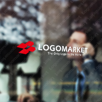 ブロックと矢印と飛翔のロゴ