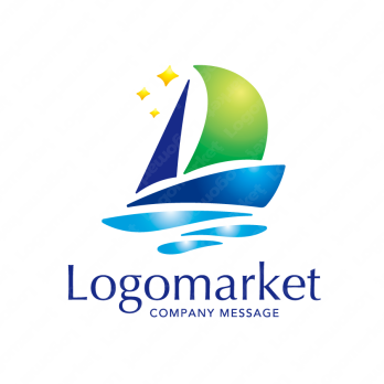 船と輝きと希望のロゴ