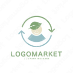 循環と自然と葉のロゴ