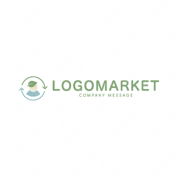 循環と自然と葉のロゴ