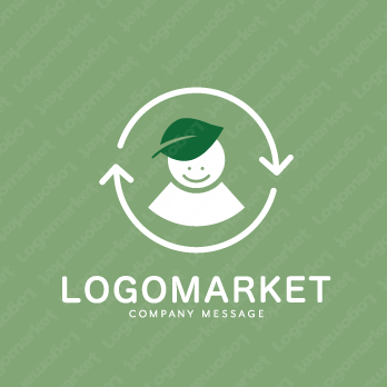 循環と自然と葉のロゴ