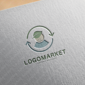 循環と自然と葉のロゴ