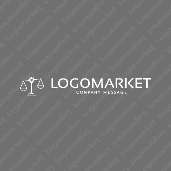 天秤と太陽とシンプルのロゴ