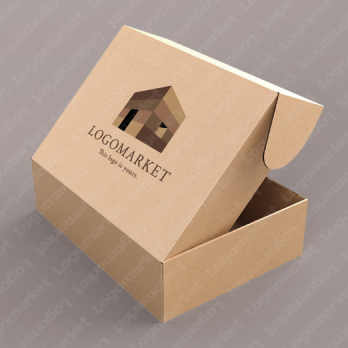 コンテナと家と建物のロゴ