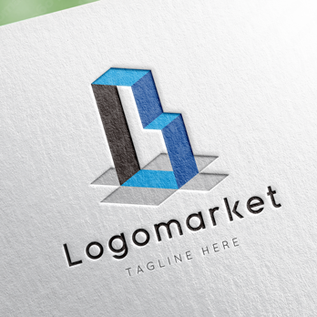 Bとbと立体のロゴ