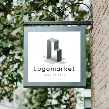 Bとbと立体のロゴ