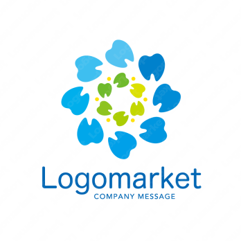 歯と花と清潔感のロゴ