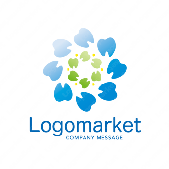 歯と花と清潔感のロゴ