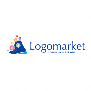 富士と日本と幸運のロゴ