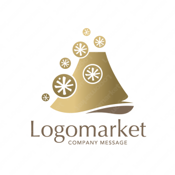 富士と日本と幸運のロゴ