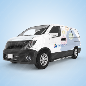 富士と日本と幸運のロゴ