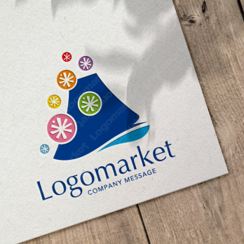 富士と日本と幸運のロゴ