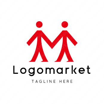 人と握手とMのロゴ