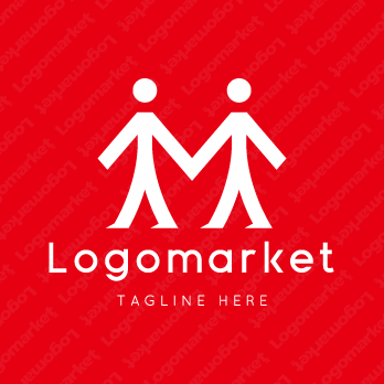 人と握手とMのロゴ