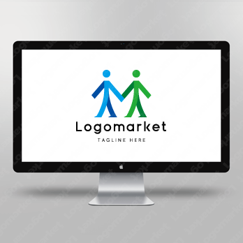 人と握手とMのロゴ