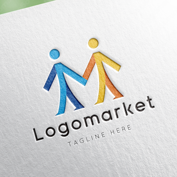 人と握手とMのロゴ