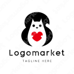 リスとハートと心のロゴ