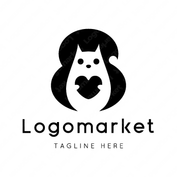 リスとハートと心のロゴ