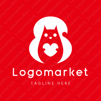 リスとハートと心のロゴ