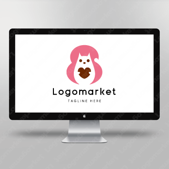 リスとハートと心のロゴ