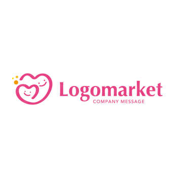 ハートと親子と愛情のロゴ