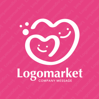 ハートと親子と愛情のロゴ