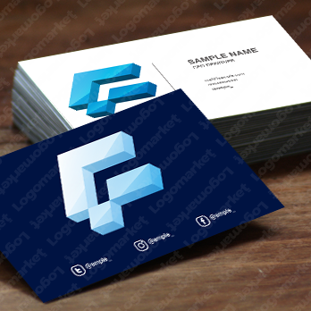 Fとダイヤモンドと宝石のロゴ