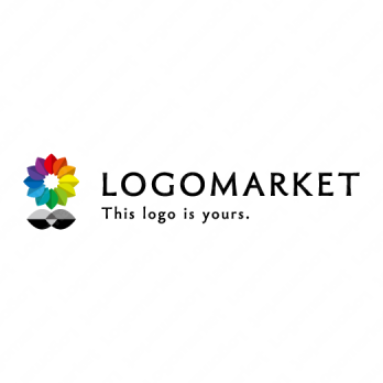 虹と花と多様性のロゴ