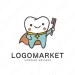 歯とヒーローとキャラクターのロゴ