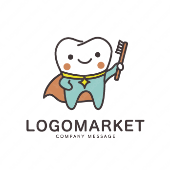 歯とヒーローとキャラクターのロゴ