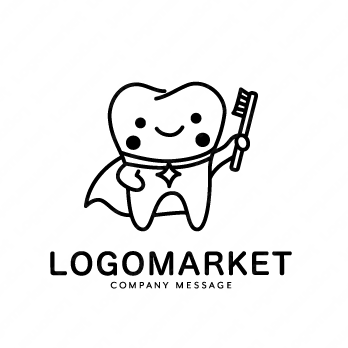 歯とヒーローとキャラクターのロゴ