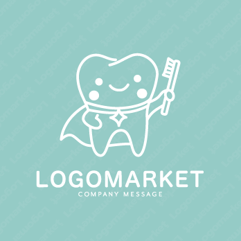 歯とヒーローとキャラクターのロゴ