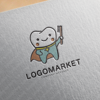 歯とヒーローとキャラクターのロゴ