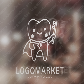 歯とヒーローとキャラクターのロゴ