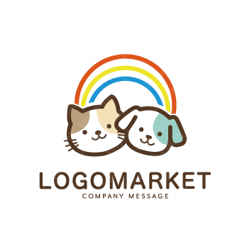 犬と猫と虹のロゴ