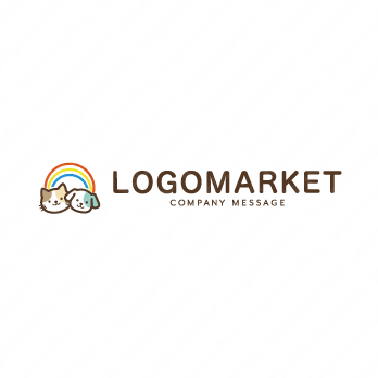 犬と猫と虹のロゴ