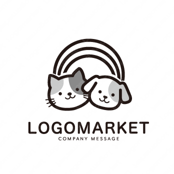 犬と猫と虹のロゴ