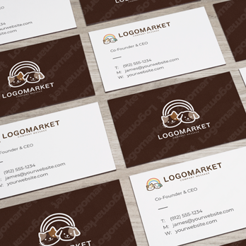 犬と猫と虹のロゴ