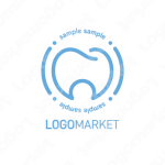 歯とシンプルと歯医者のロゴ
