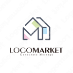 シンプルとラインと家のロゴ