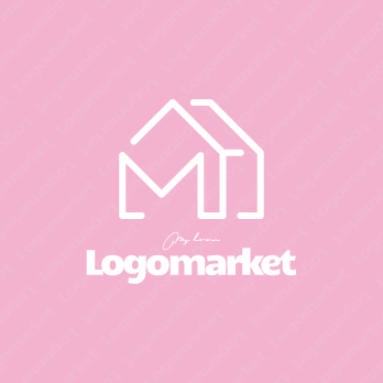 シンプルとラインと家のロゴ