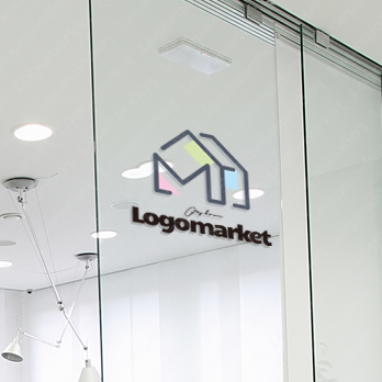 シンプルとラインと家のロゴ