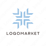 クロスとラインと交差のロゴ