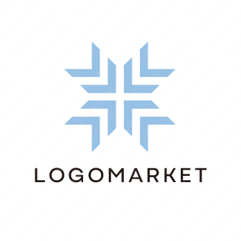 クロスとラインと交差のロゴ