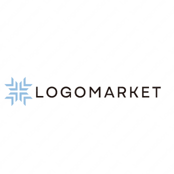 クロスとラインと交差のロゴ