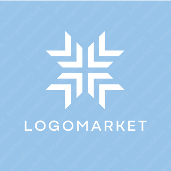 クロスとラインと交差のロゴ