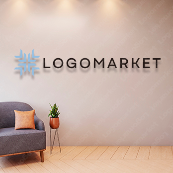 クロスとラインと交差のロゴ